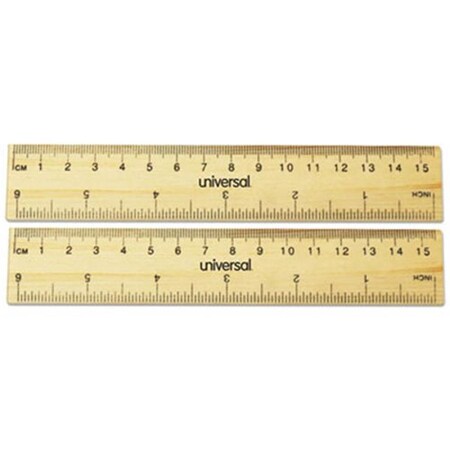 Universal Office Products UNV 6 in. Flat Wood Ruler, Standard & Metric 59024